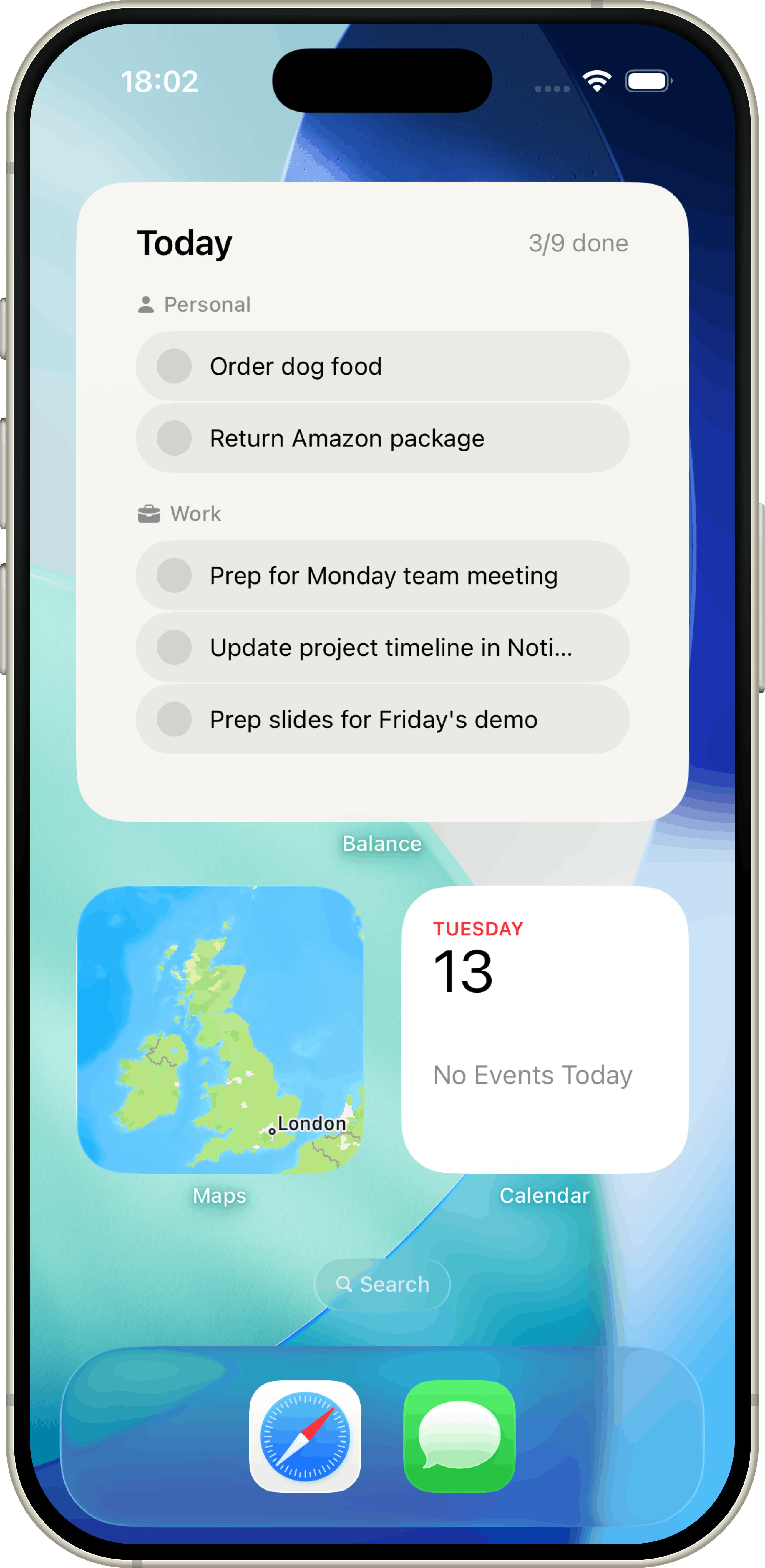 Balance App Screenshot